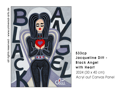 Jacqueline Ditt -  Black Angel with Heart (Schwarzer Engel mit Herz)