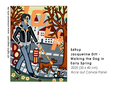 Jacqueline Ditt - Walking The Dog in Early Spring (Den Hund im Vorfr&uuml;hling spazieren f&uuml;hren)