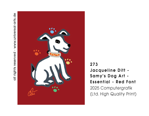 Jacqueline Ditt - Samy's Dog Art - Essential - Red Font (Samys Hundekunst Essenziell - Roter Hintergrund)