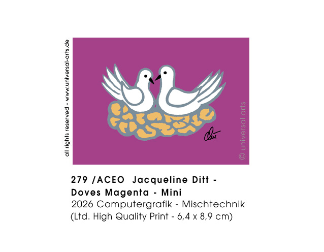 Jacqueline Ditt - Doves Magenta  - Mini (Friedenstauben Magenta - Mini)