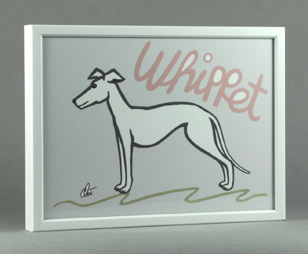 Jacqueline Ditt - Whippet outline - Grey Font Typo